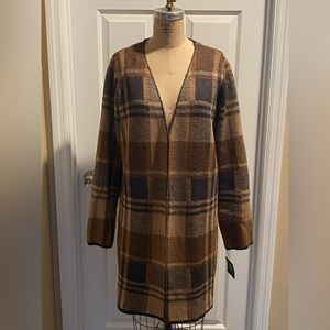 Fortune + Ivy Sawyer Long Sleeve Open Coatigan, Cognac, XXL